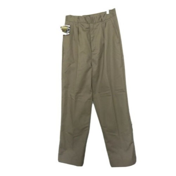 Authentic School Uniform Casual Pants Boys 20 Slim Fit Double Knee Khaki - Picture 1 of 11